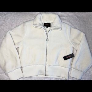 Cream Full Zip Teddy Jacket with Satin Lining